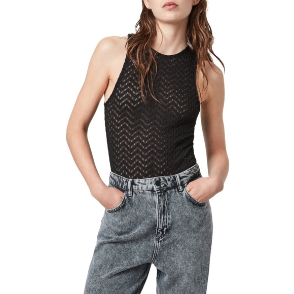 All Saints Tops - AllSaints Rae Lace Bodysuit